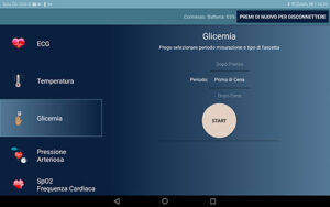 Health Monitor schermata Glicemia